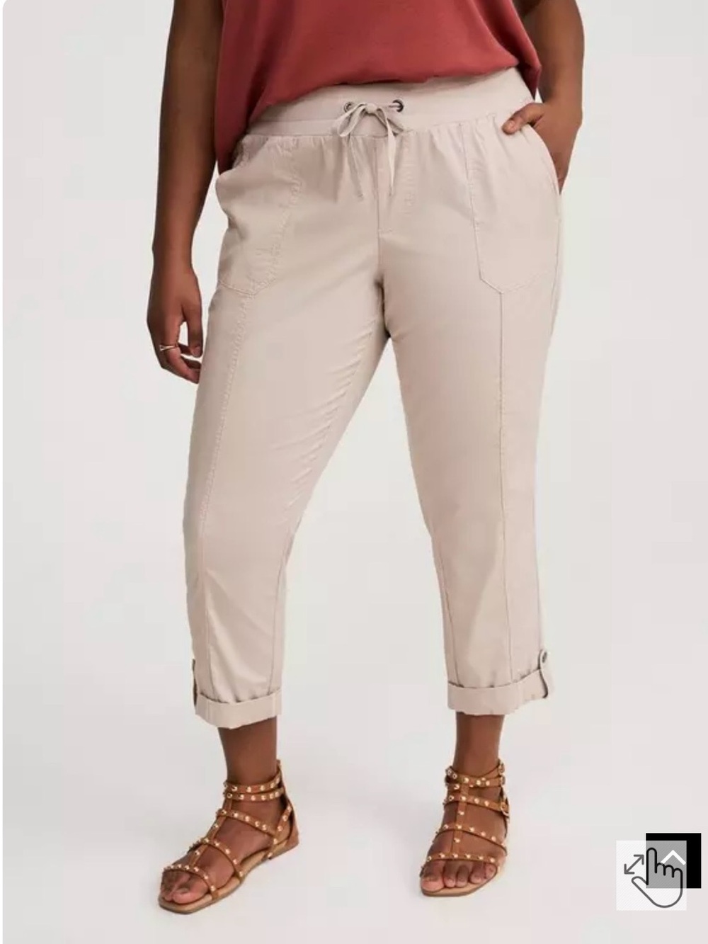 Torrid Pull On Convertible Poplin Crop Pant Size 6 NWT